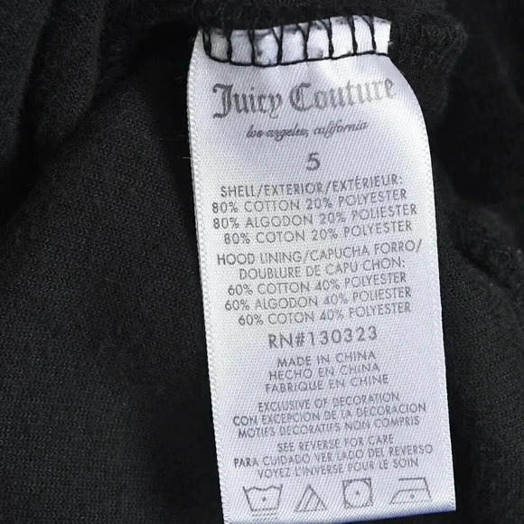 Juicy Couture Choose Juicy Ruffle Track Jacket Full Zip Black  Velour Size 5 - Picture 7 of 10